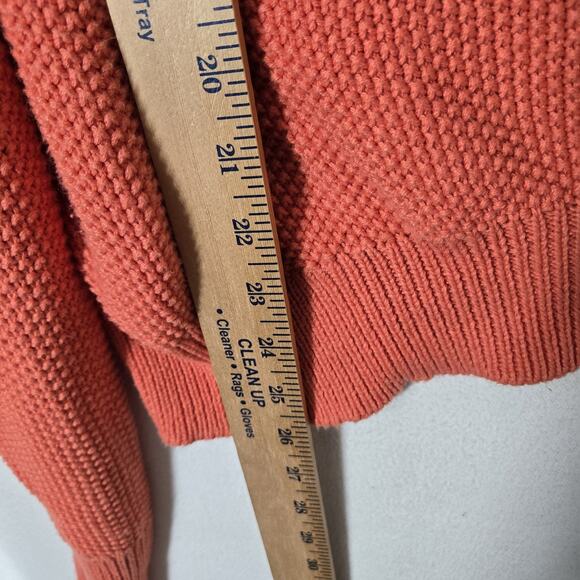 Lucky Brand Hooded Pullover Sweater Sz XL Coral Orange Knit Long Sleeve Slouchy - Picture 13 of 14